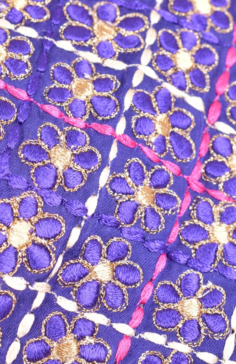 RAAS Purple and Pink Floral Print Lehenga Skirt Close-up - Sangeet Mehendi Lehenga Choli USA