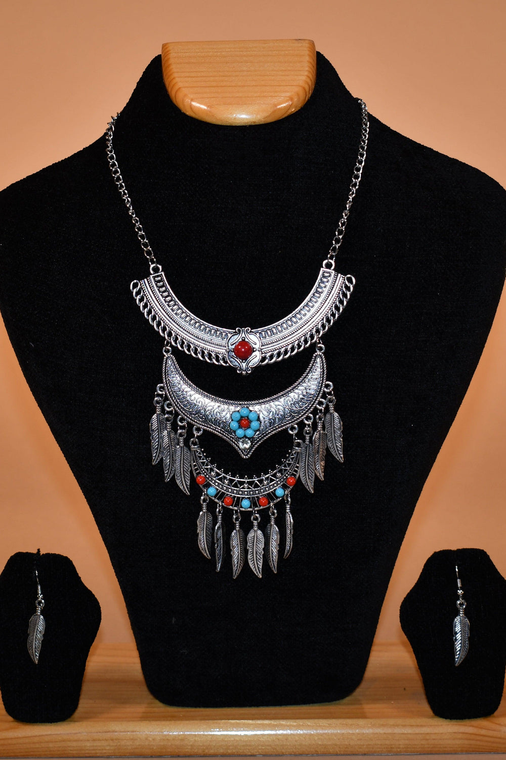 Quadruple Layered Oxidized Necklace Set FASHION JEWELRY RAAS