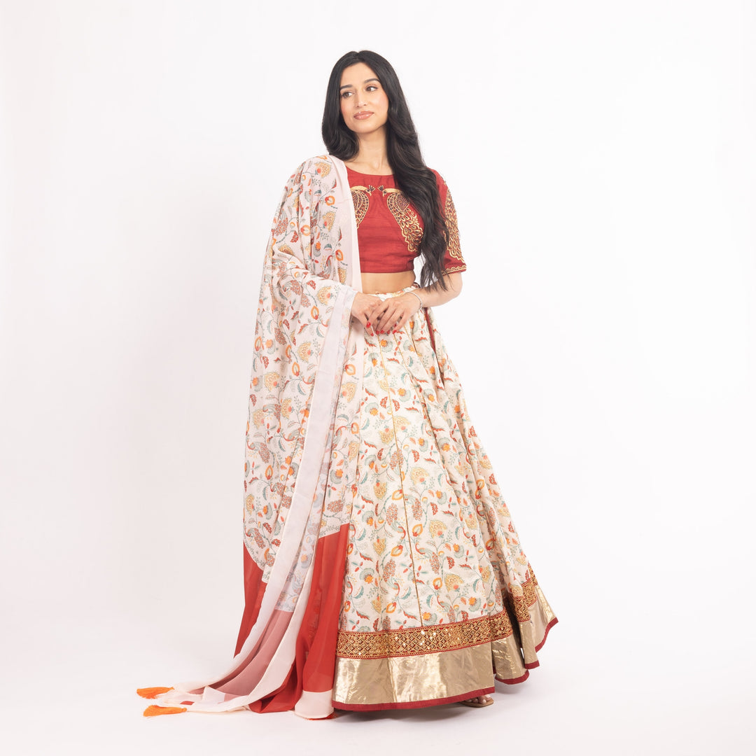 Milani Off White Lehenga Choli Set