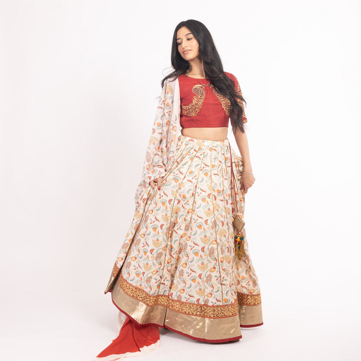 Milani Off White Lehenga Choli Set