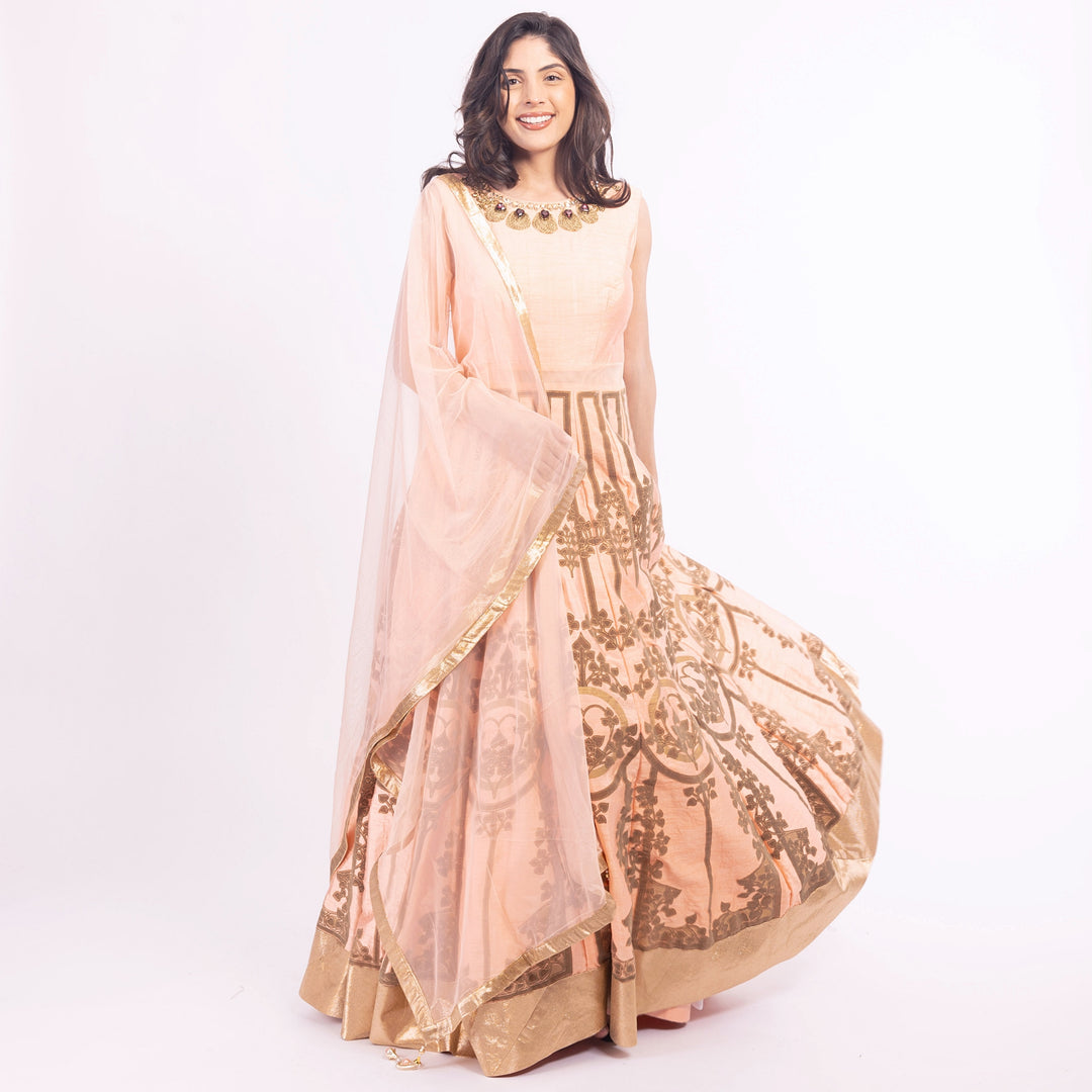 Artemisia Peach Long Dress