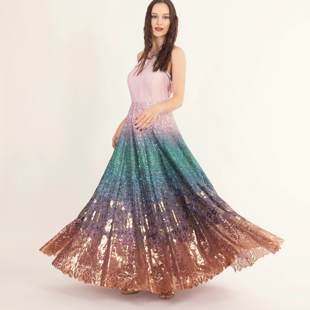 Kaia Gown with Sequins Embroidery