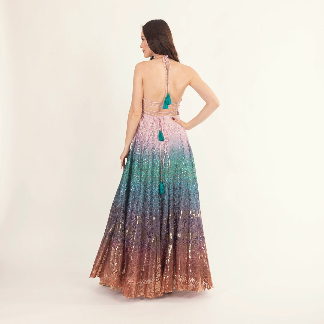 Kaia Gown with Sequins Embroidery