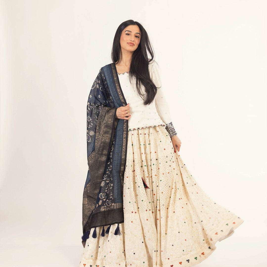 Neve White Lehenga Choli Set with Heavy Embroidery