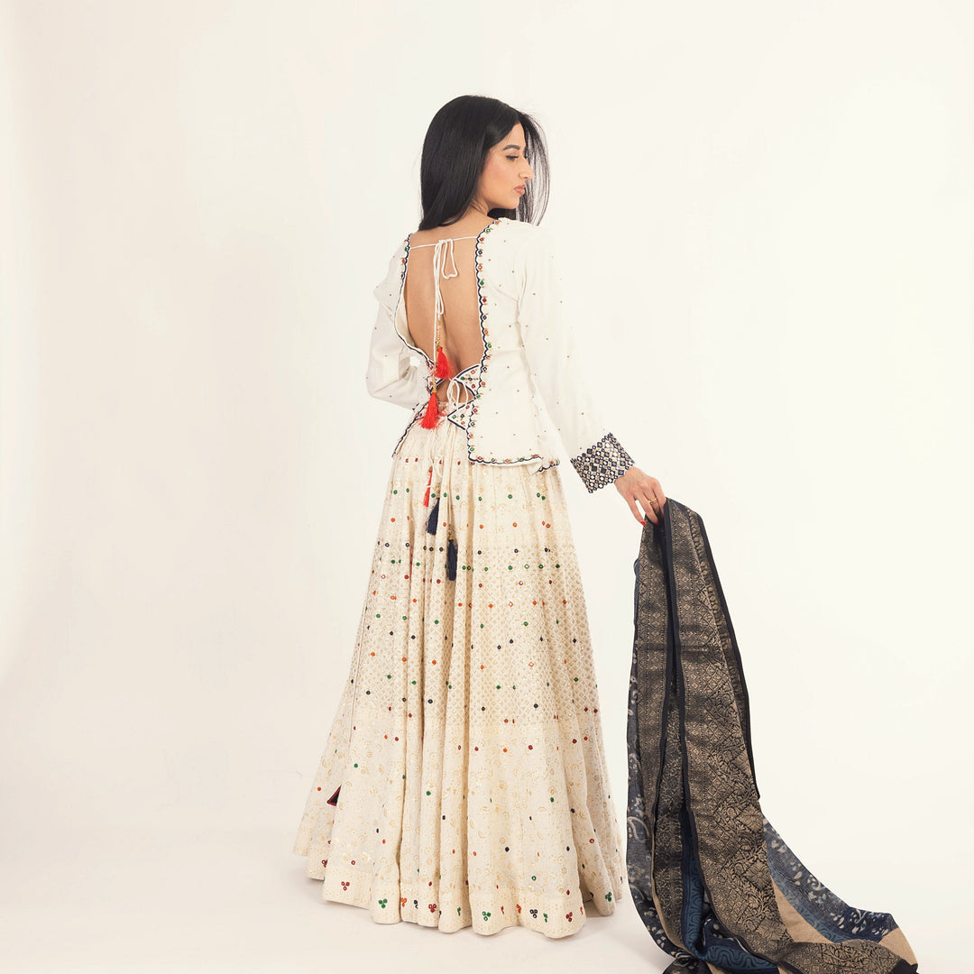 Neve White Lehenga Choli Set with Heavy Embroidery