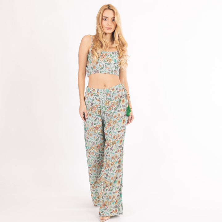 Floral Embroidered Three-Piece Set