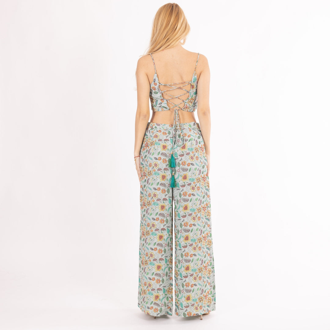 Floral Embroidered Three-Piece Set