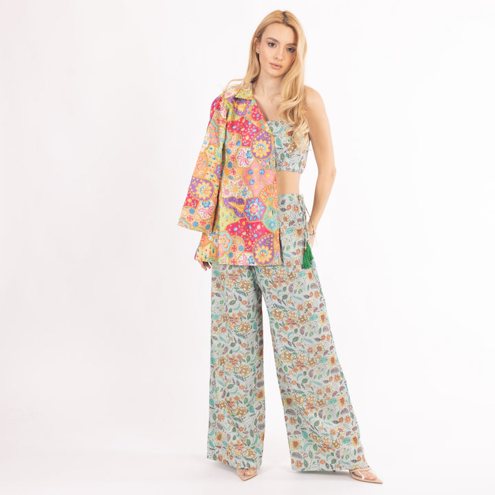 Floral Embroidered Three-Piece Set