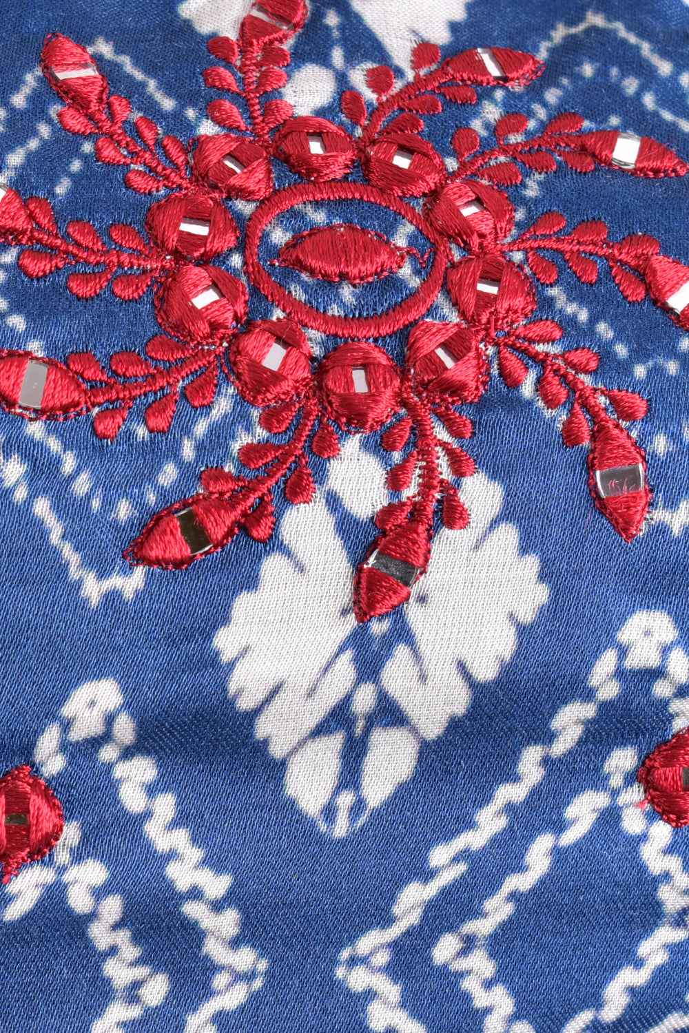 Indigo Blue Bandhej Tiered Chaniya Choli