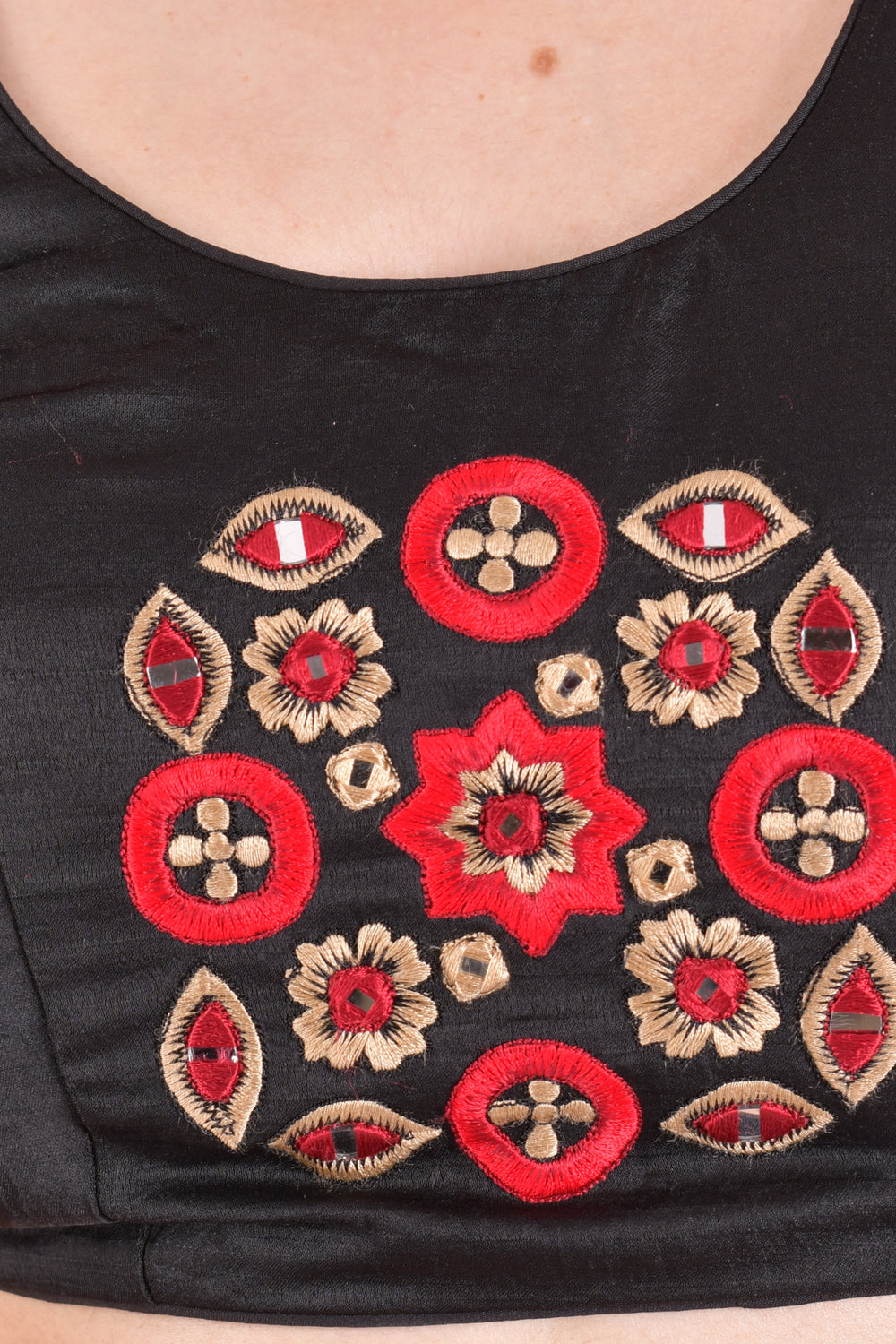 Red Ajrakh Hand Block Print Chaniya Choli