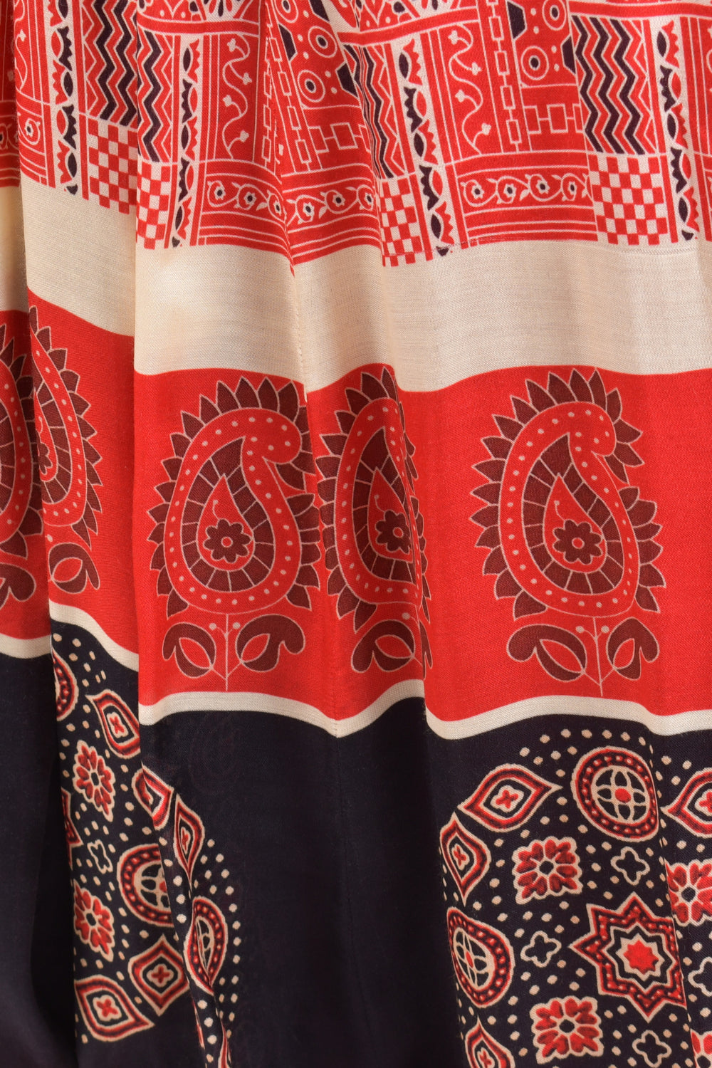 Red Ajrakh Hand Block Print Chaniya Choli