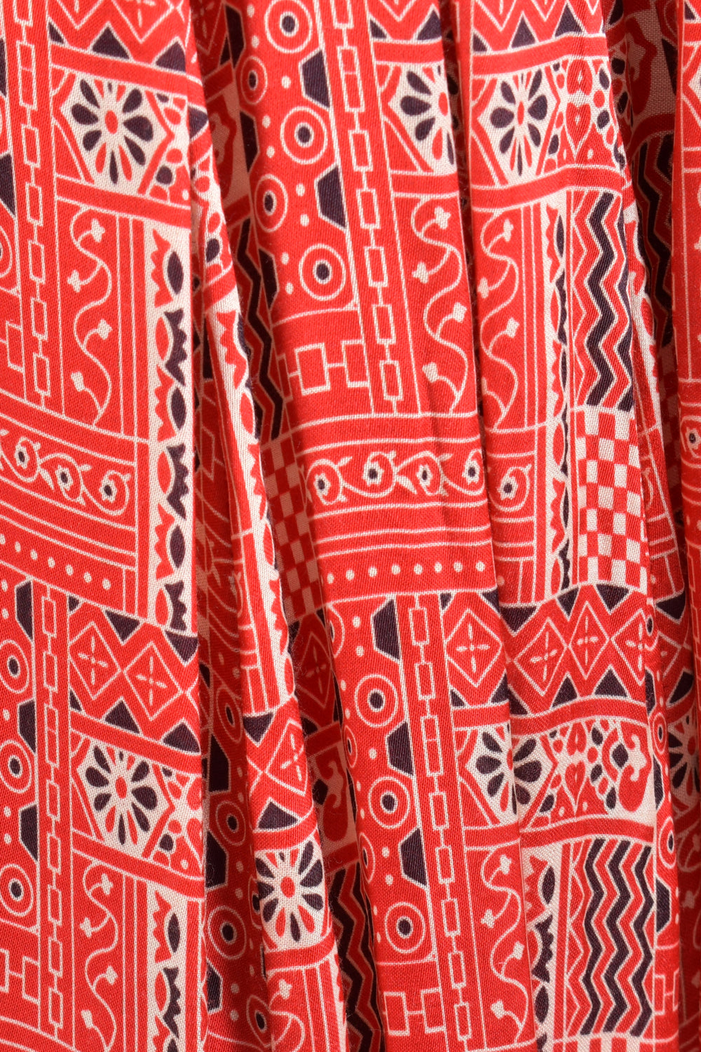 Red Ajrakh Hand Block Print Chaniya Choli