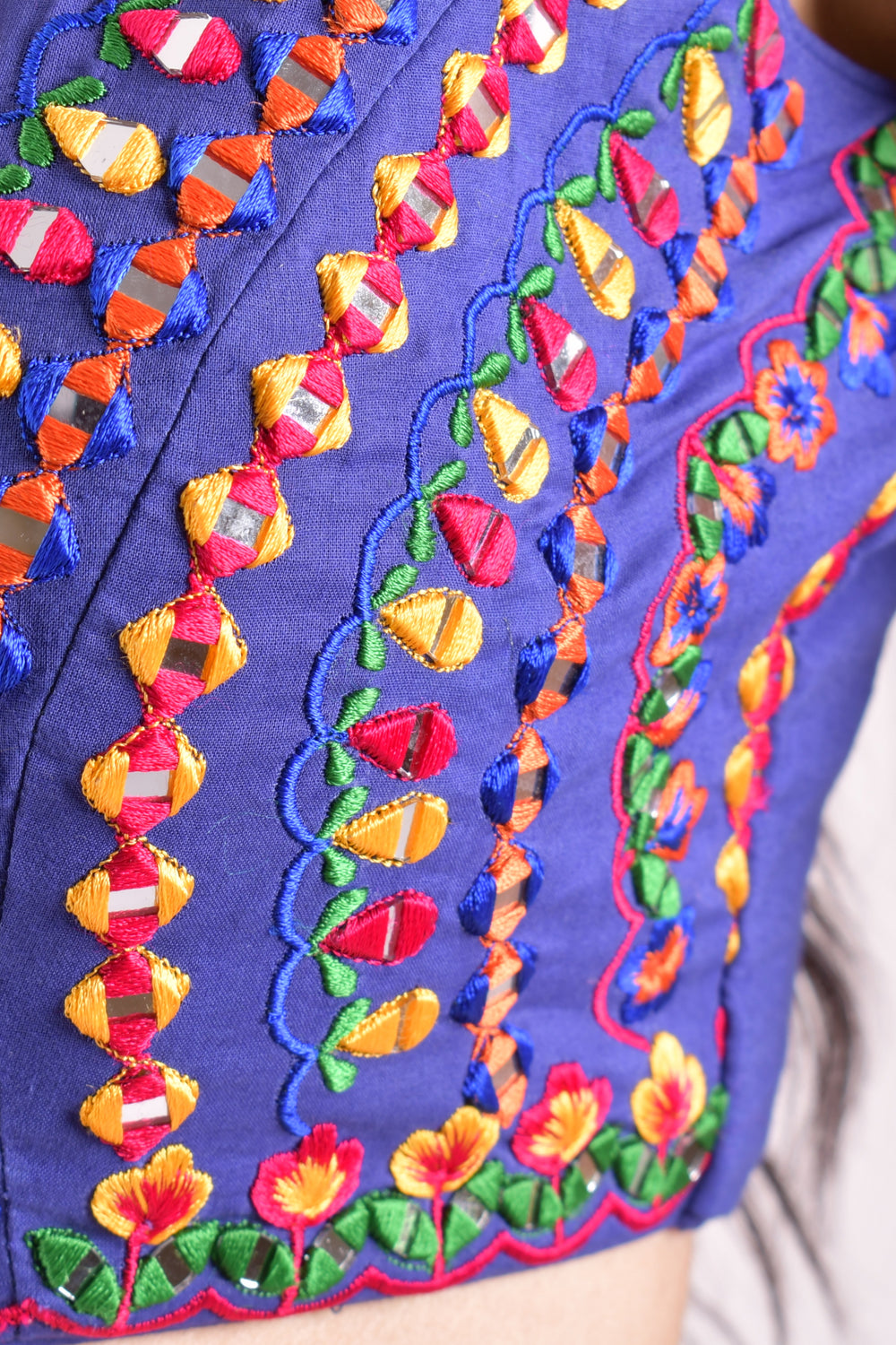 Multicolor Leheriya Tiered Chaniya Choli With Dupatta