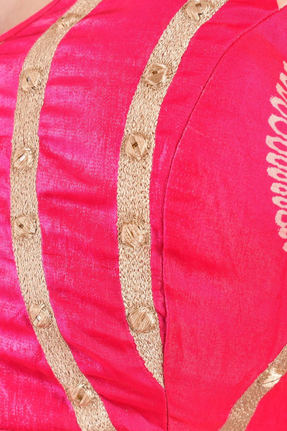 Fuchsia Pink Bandhej Shimmer Silk Chaniya Choli