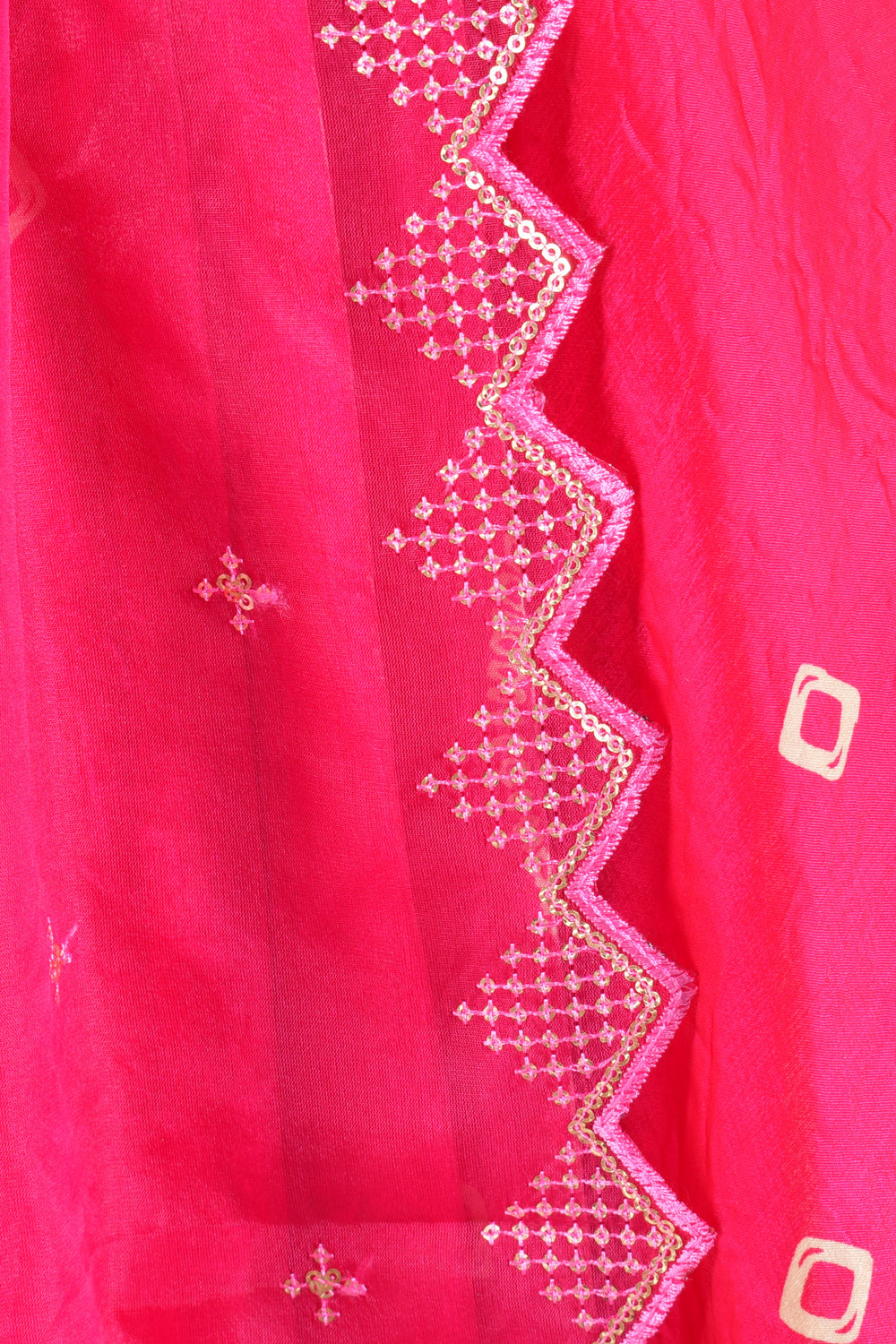 Fuchsia Pink Bandhej Shimmer Silk Chaniya Choli