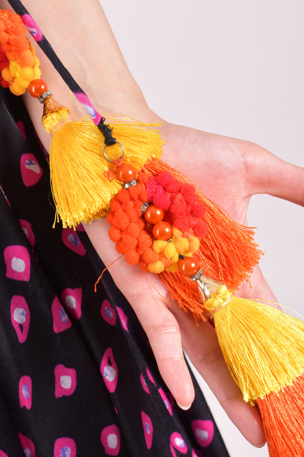 Black Bandhej Kutchi Chaniya Choli With Shells