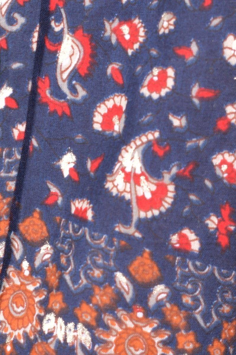 Navy Paisley Printed Cotton Button-Down Shirt