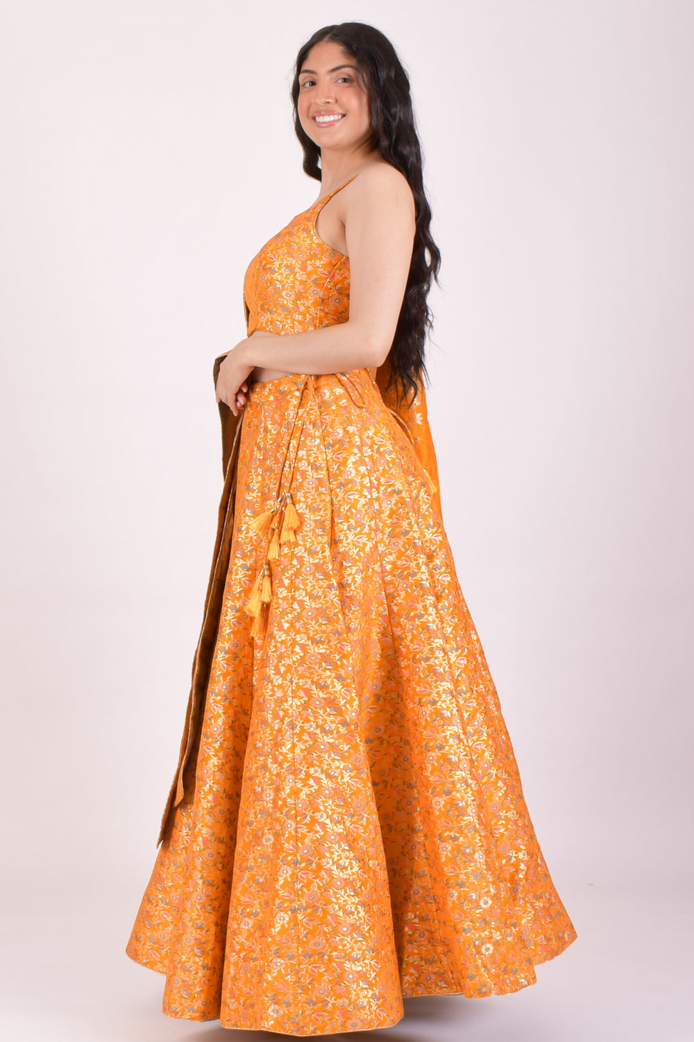 Haldi Yellow Banarasi Lehenga Choli With Dupatta