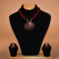 Red Heritage Patterned Necklace Set FASHION JEWELRY RAAS