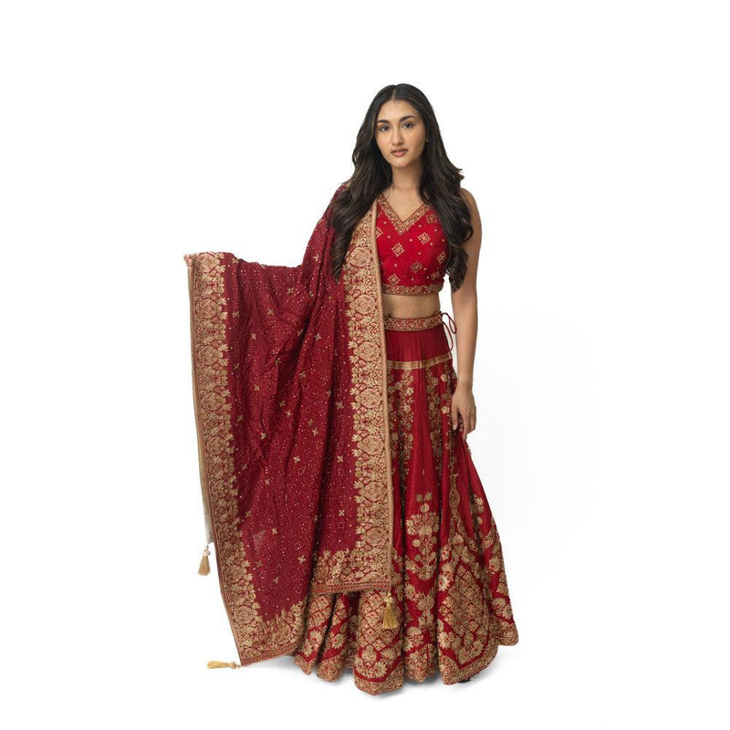 Red Lehenga Choli-[bridal_lehenga]-Raas