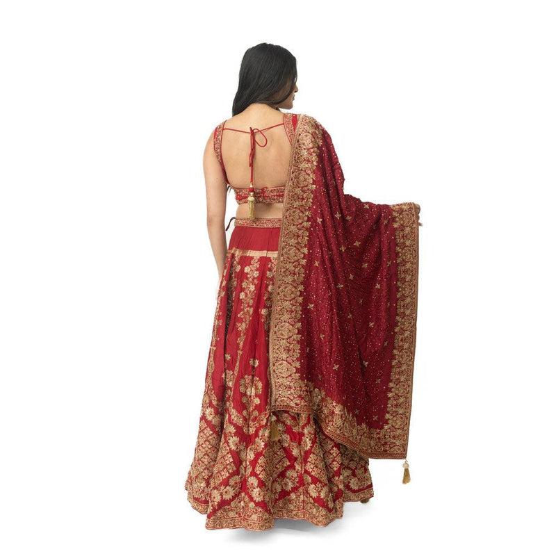 Red Lehenga Choli-[bridal_lehenga]-Raas