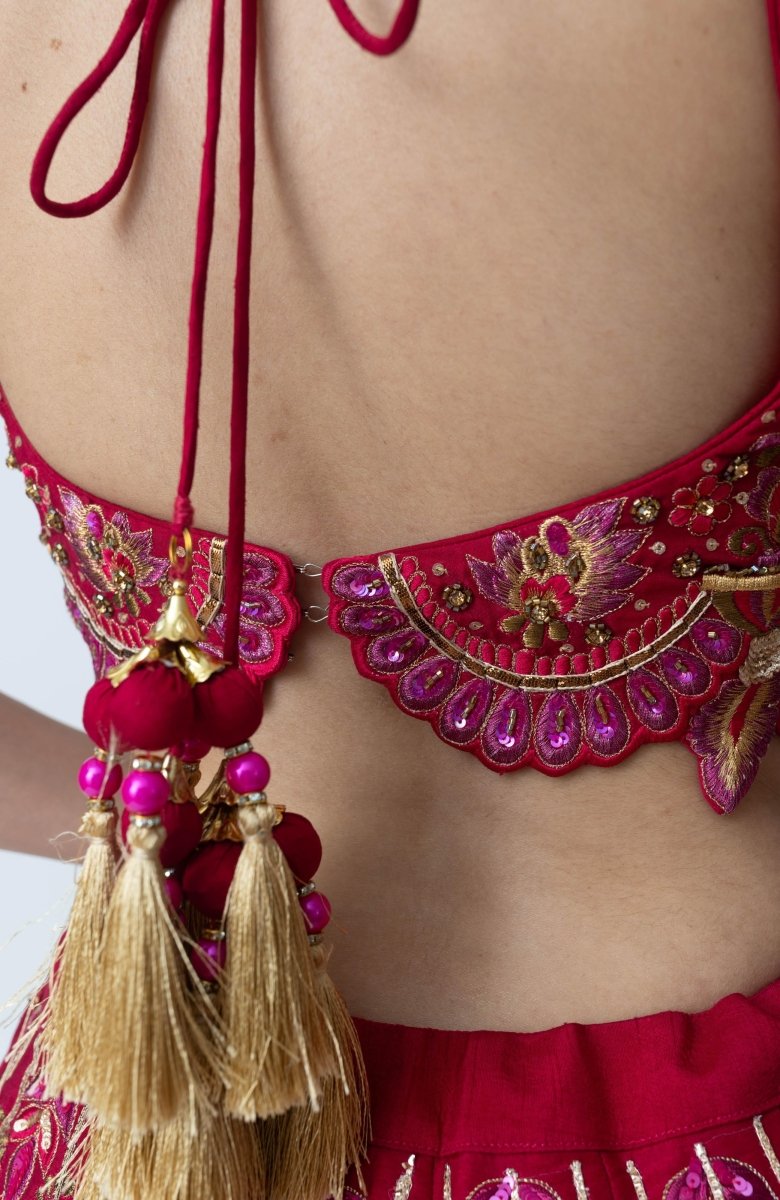 Regal Bridal Magenta Lehenga Choli Set-[bridal_lehenga]-Raas