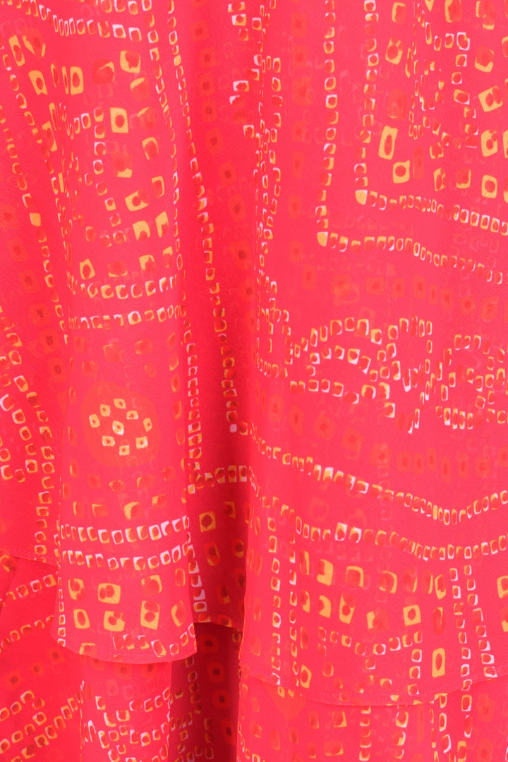 Roisin Red Two Piece Set with Tiered Skirt-Raas USA