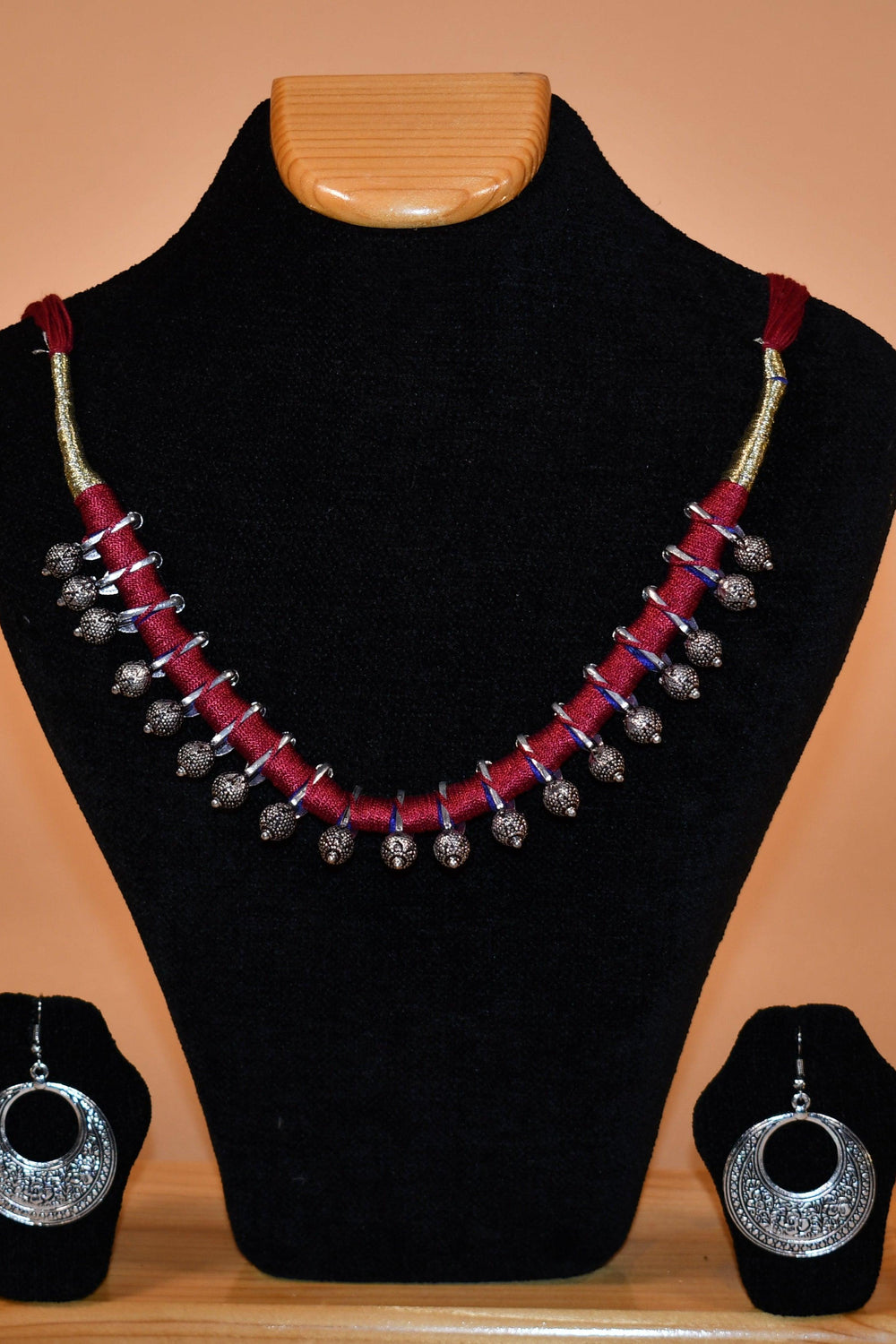 Rose Red and Silver Necklace Set FASHION JEWELRY RAAS
