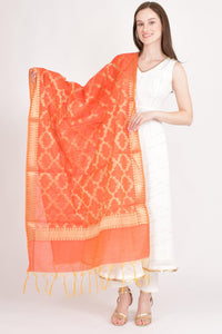 Saanvi Orange & Gold Dupatta RAAS