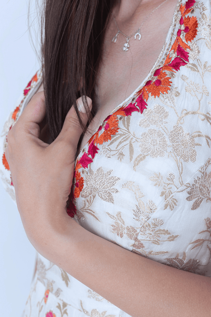 Selina Silk Jacquard Gown-Raas USA