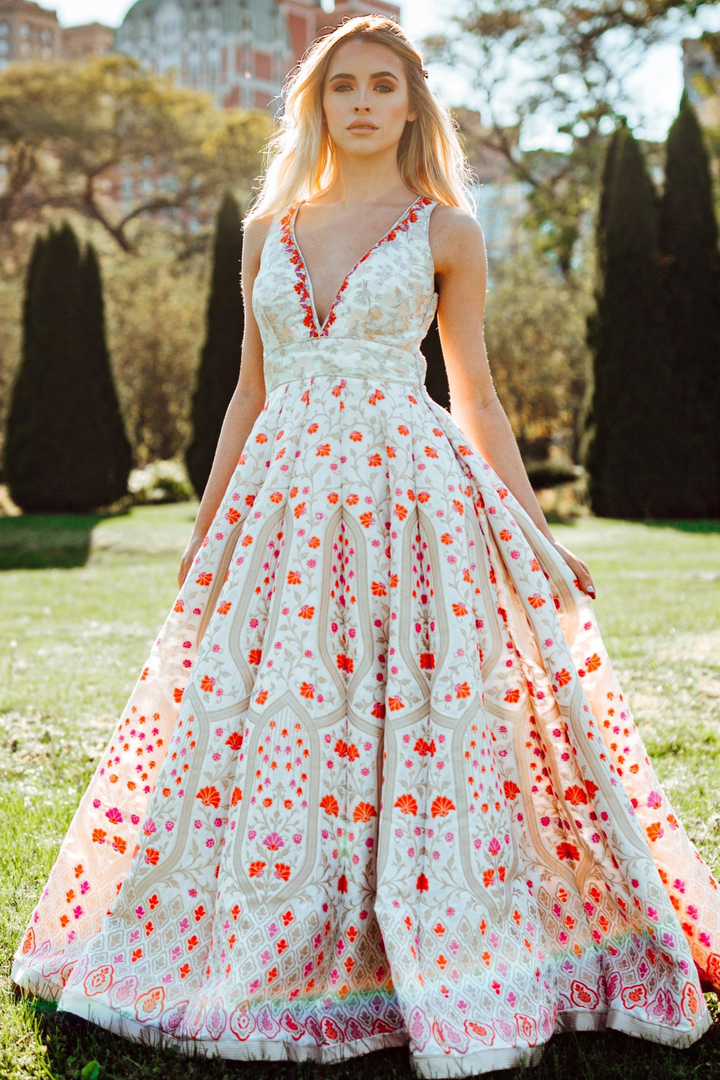 Selina Silk Jacquard Gown  by Raas -  dresses