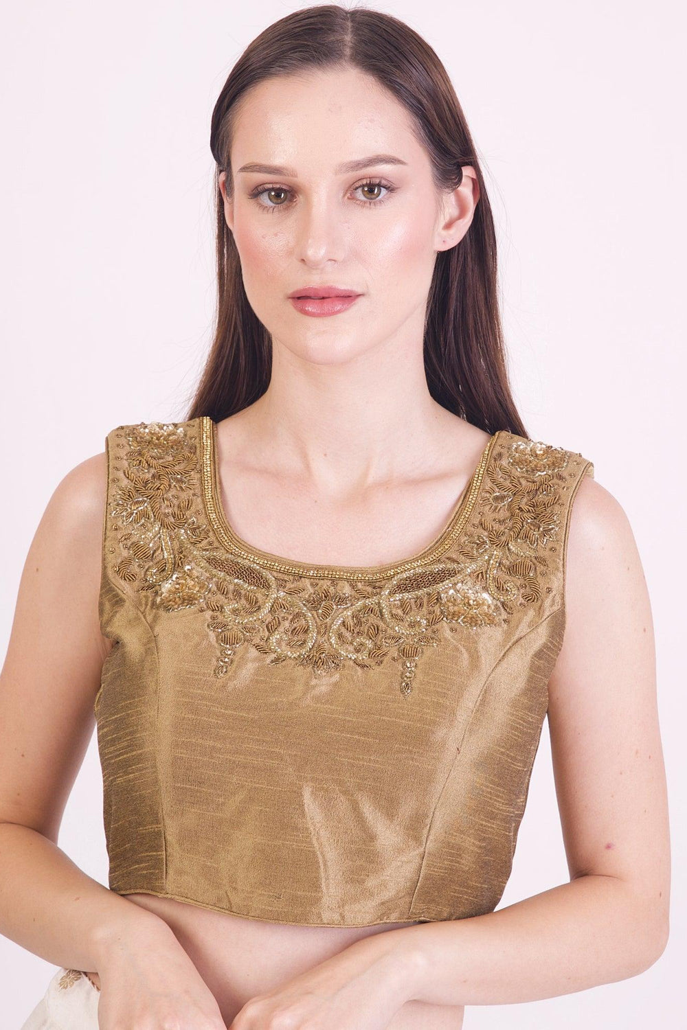 Senna Gold Hand Embroidered Blouse BLOUSE RAAS