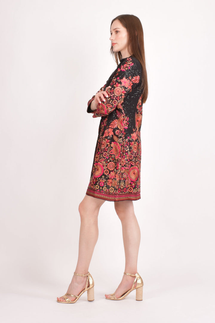 Sequins Mini Black Blazer Dress-Raas USA