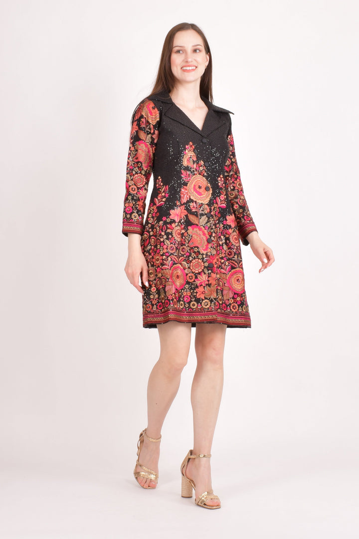 Sequins Mini Black Blazer Dress-Raas USA