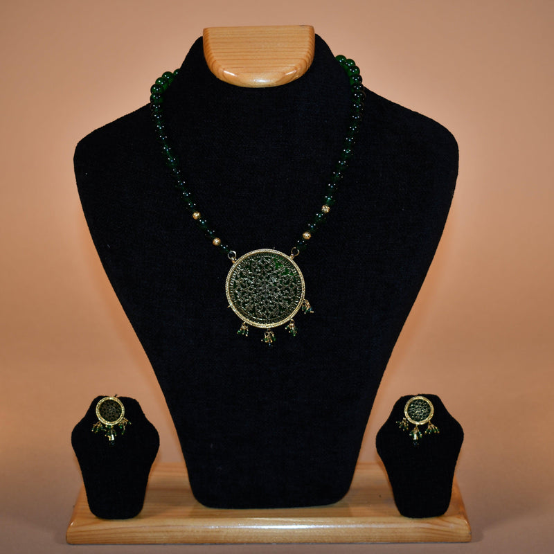 Shade of Green Necklace Set FASHION JEWELRY RAAS