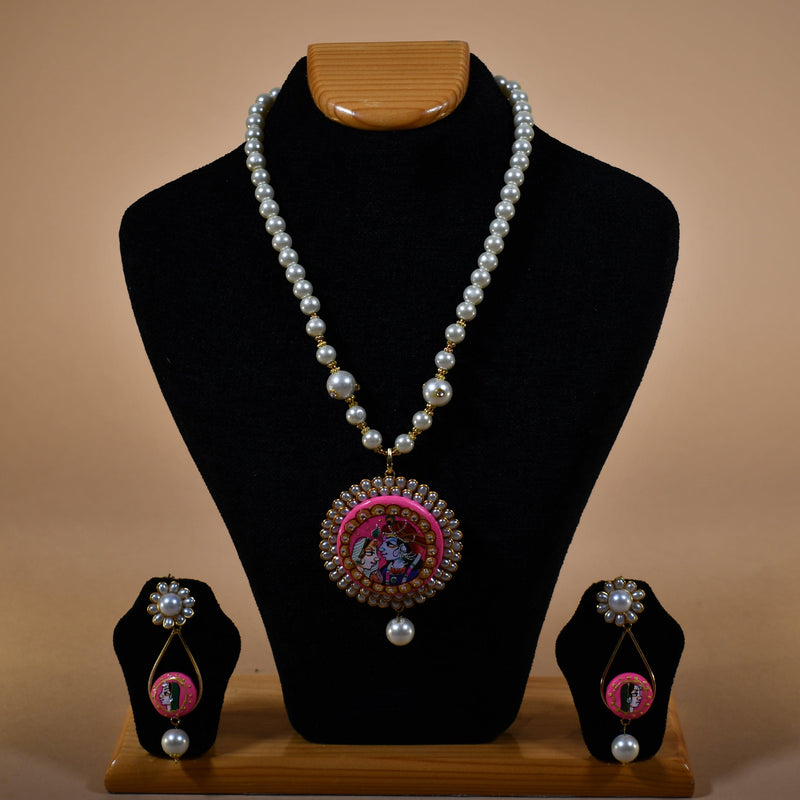 Shade of White Krishna Leela Necklace FASHION JEWELRY RAAS