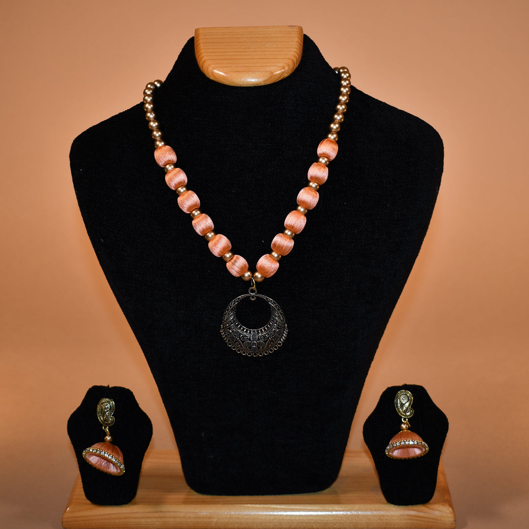 Shade of Pink Beaded Necklace Set