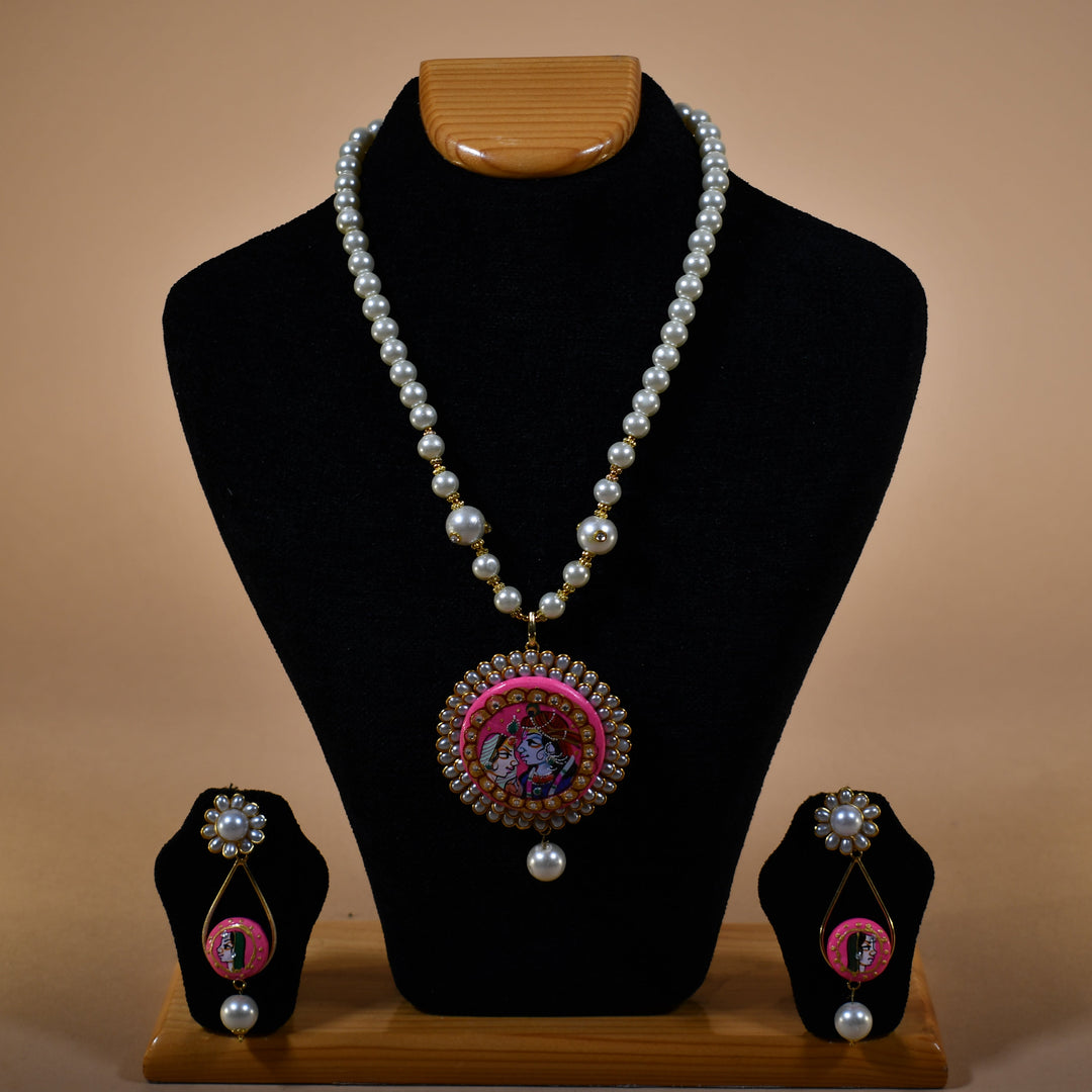 Shade of White Krishna Leela Necklace