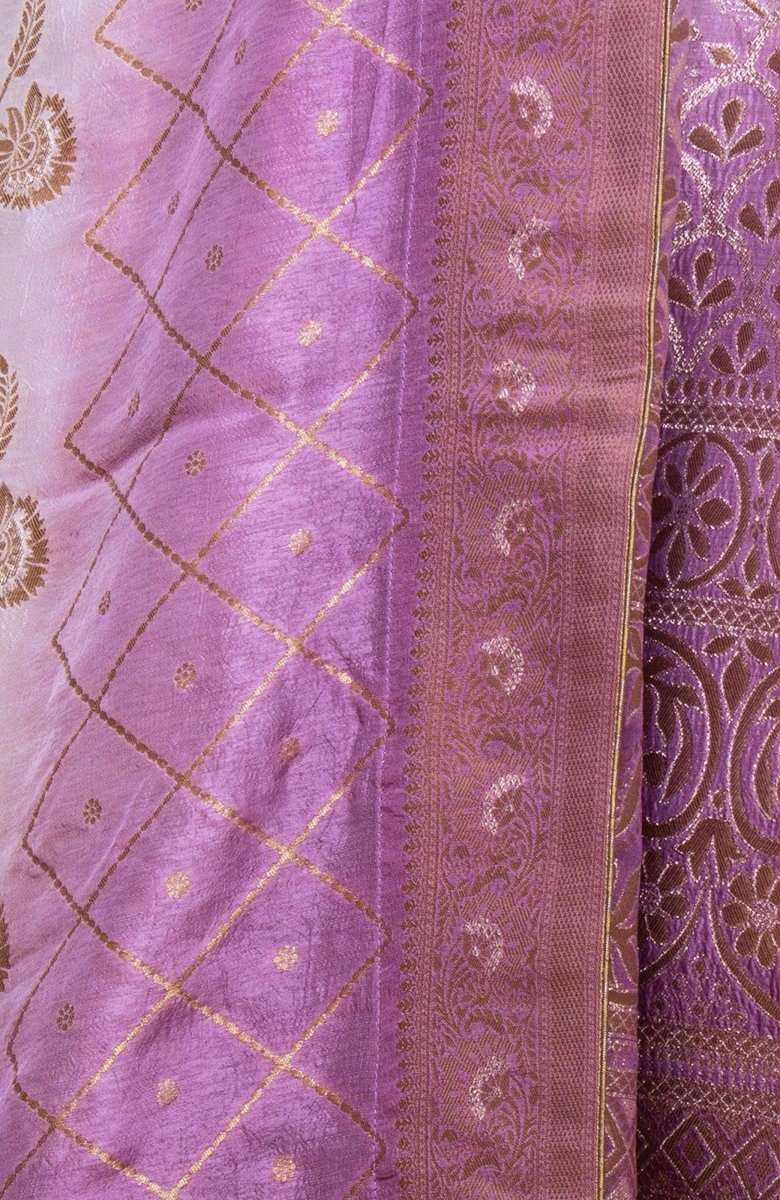 Shaded Banarasi Silk Lehenga Choli Set-[bridal_lehenga]-Raas