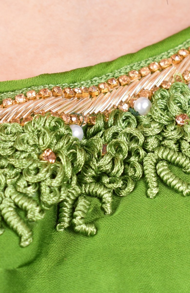 Shaded Green Lehenga Choli for Wedding and Festive Event-[mehendi outfit]-Raas