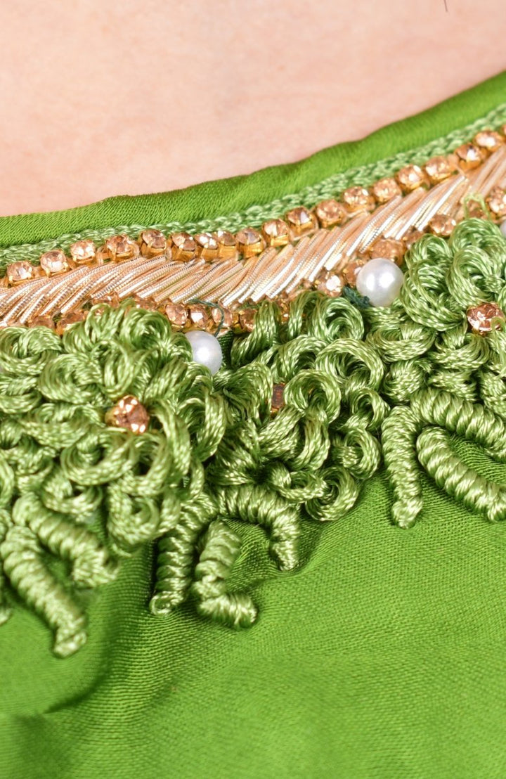 Shaded Green Lehenga Choli for Wedding and Festive Event-[mehendi outfit]-Raas