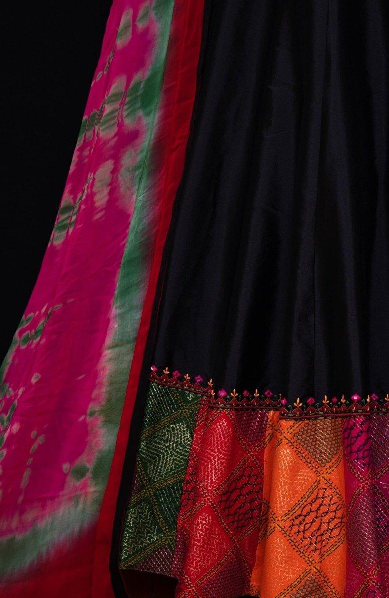 Silk Black Chaniya Choli Set-[comfort-first-design]-[lightweight]-Raas