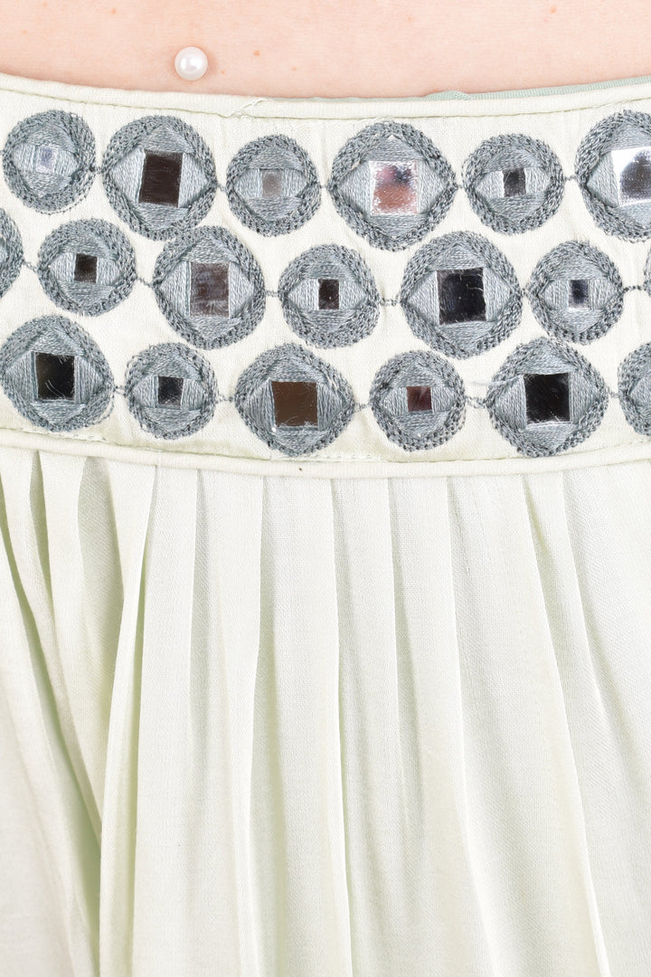 Silk Embroidered Tiered Lehenga Choli-Raas USA