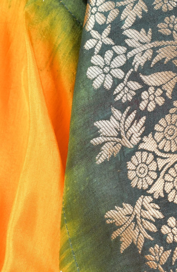 Silk Tie Dye Lehenga Choli Set-[mehendi outfit]-Raas