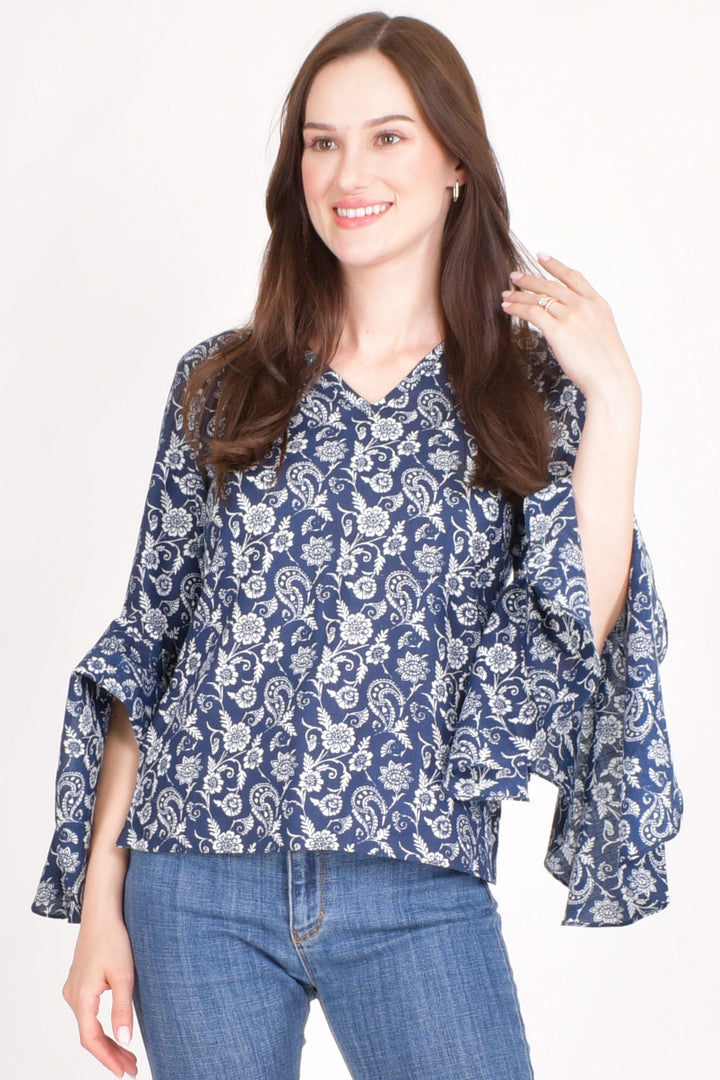 Emilia Paisley Print Cotton Top - Raas