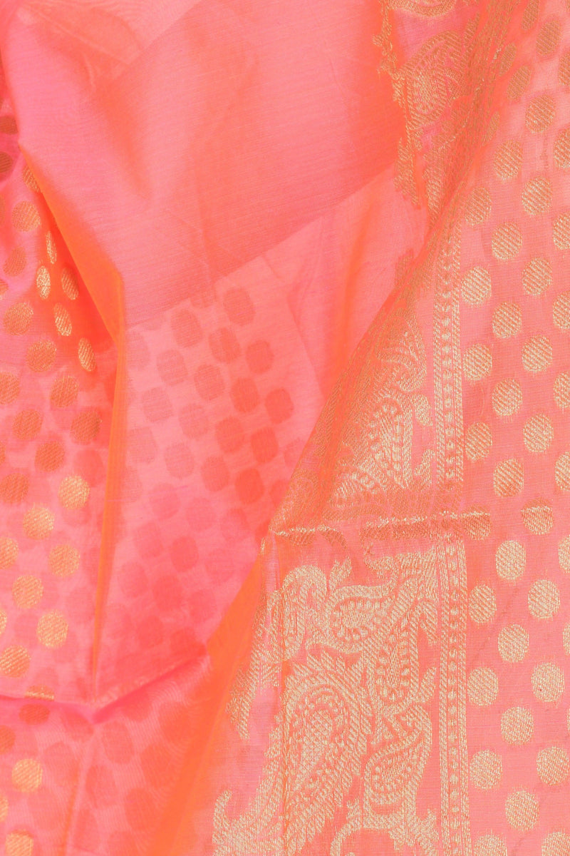 Tara Pink Dupatta with Orange Border RAAS