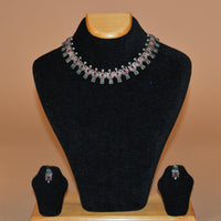 Tear Drop Patterned Oxidized Necklace Set FASHION JEWELRY RAAS