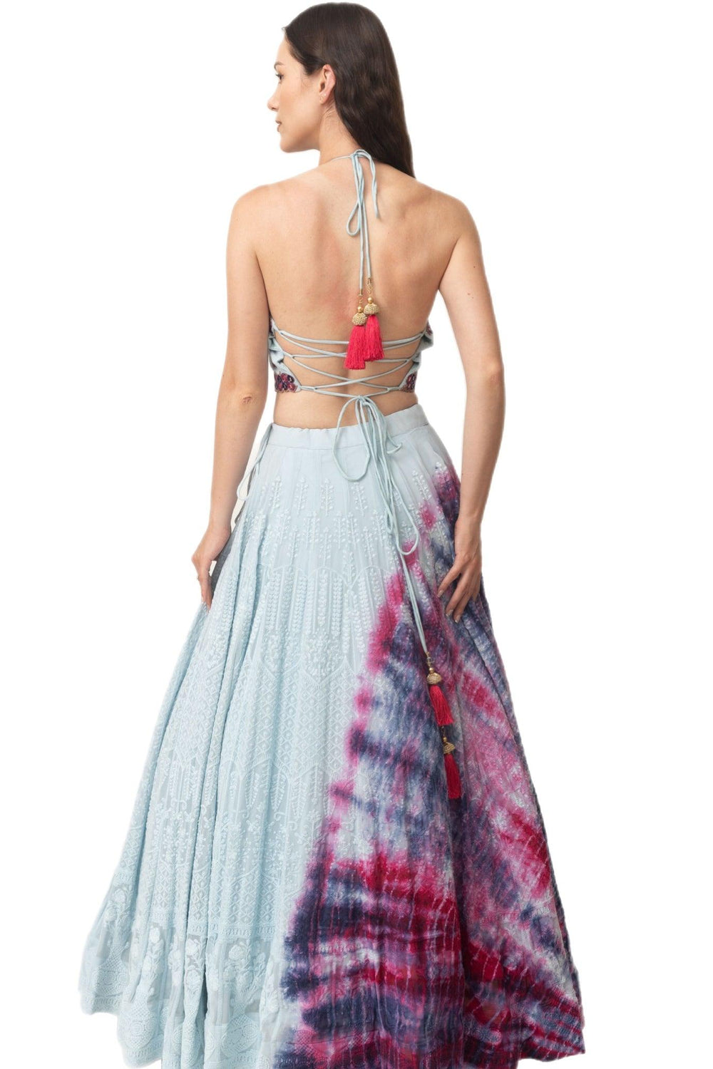 Tie Dye Lehenga Choli Set-[mehendi outfit]-Raas