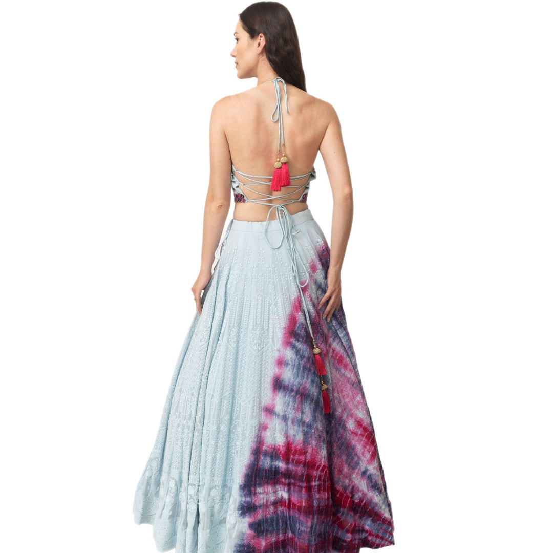 Tie Dye Lehenga Choli Set-[mehendi outfit]-Raas