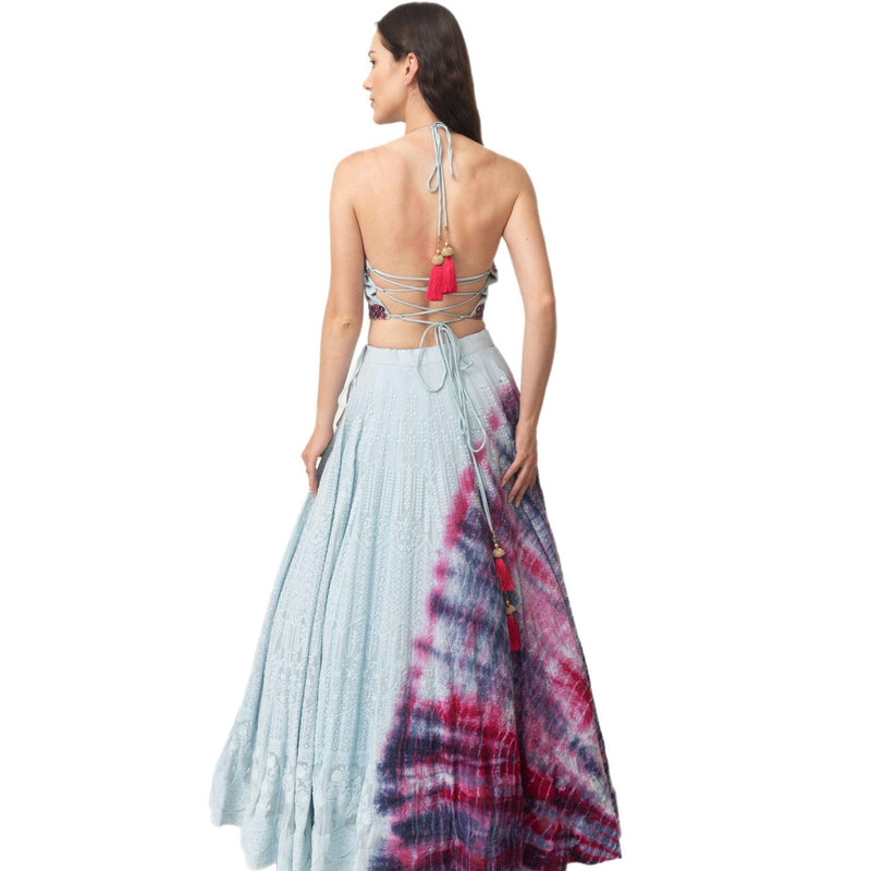 Tie Dye Lehenga Choli Set-[mehendi outfit]-Raas